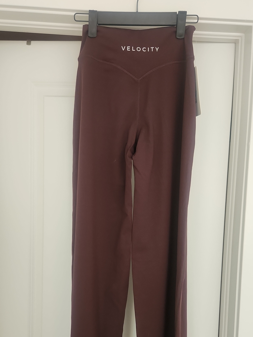 Velocity Wide-Leg High-Rise Pants in Deep Wine